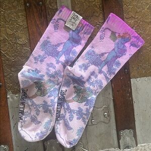 NWOT Magnolia Pearl Cherub Ankle Socks Hot Pink Cuff MP Love Co Authentic Whimsy